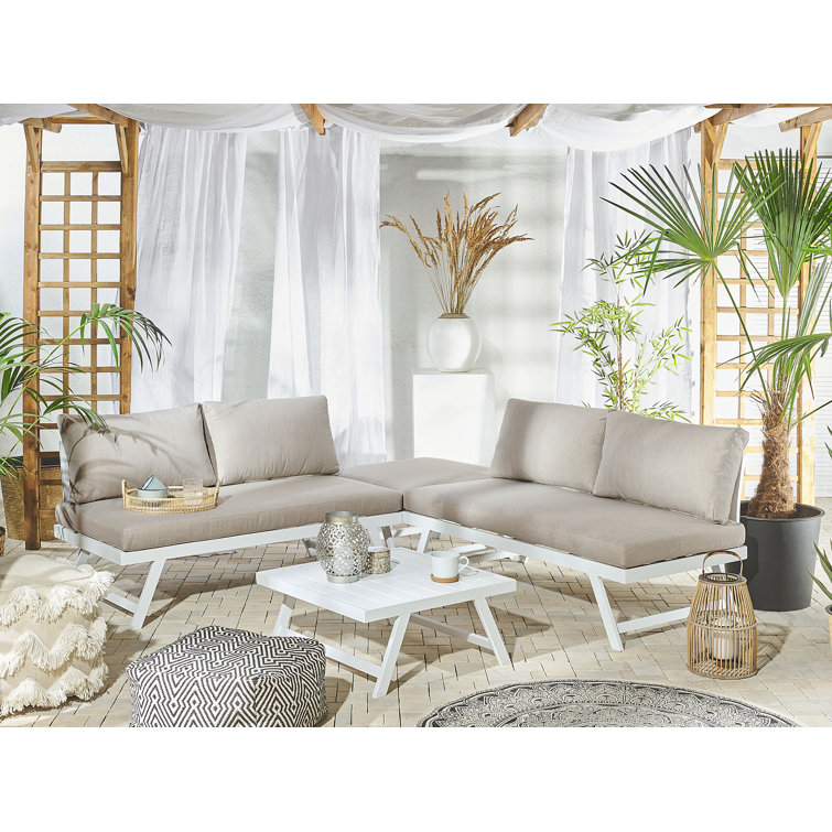 Garten Living 4Sitzer LoungeSet Munise mit Polster Wayfair.de